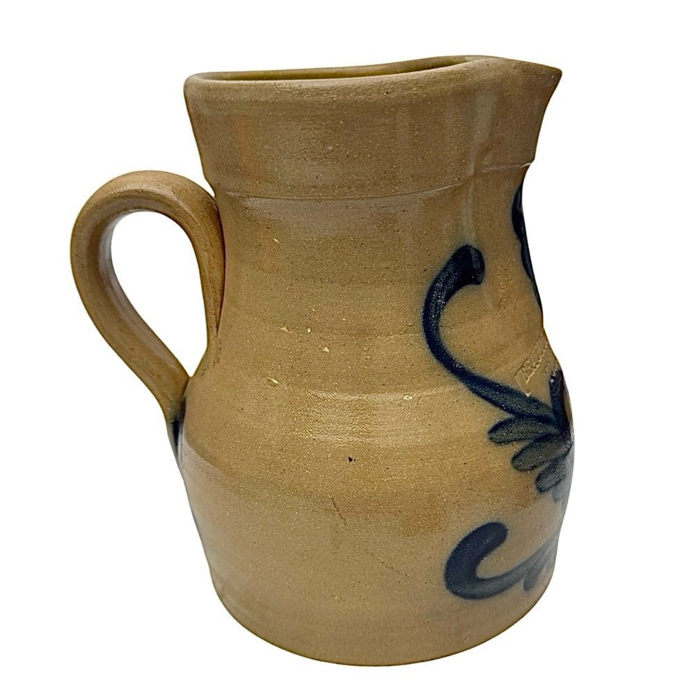 Beaumont Pottery York Maine Stoneware Pitcher Heart Design Signed 1984 - Picture 3 of 4